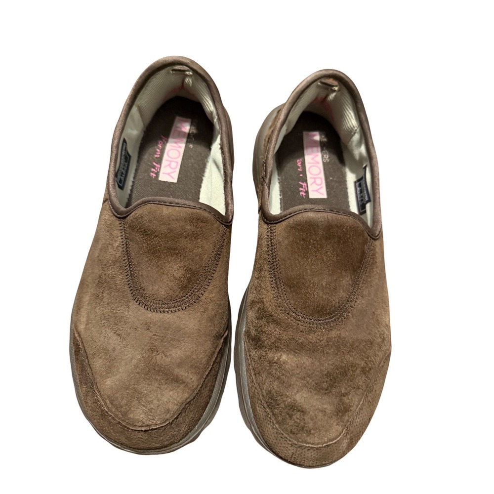 Skechers GoWalk 13766 Womens Brown Suede Memory‎ Foam Slip On Walking Shoes 7.5